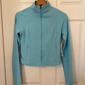 Athleta Salutation Crop Jacket, Size Small, Aqua Blue